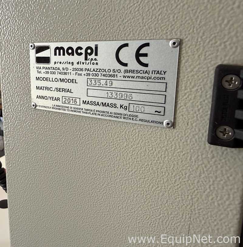 Maquinaria para Textiles Macpi s.p.a 335.49