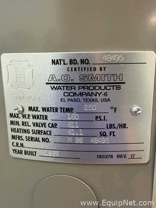 Calentador por Gas, Petróleo, Carbón, Electricidad A.O. Smith Co. HW 520 932