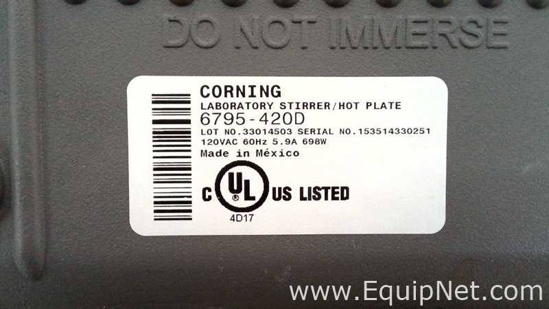 Lot of 4 Corning 6795-420D Hot Plate Stirrers