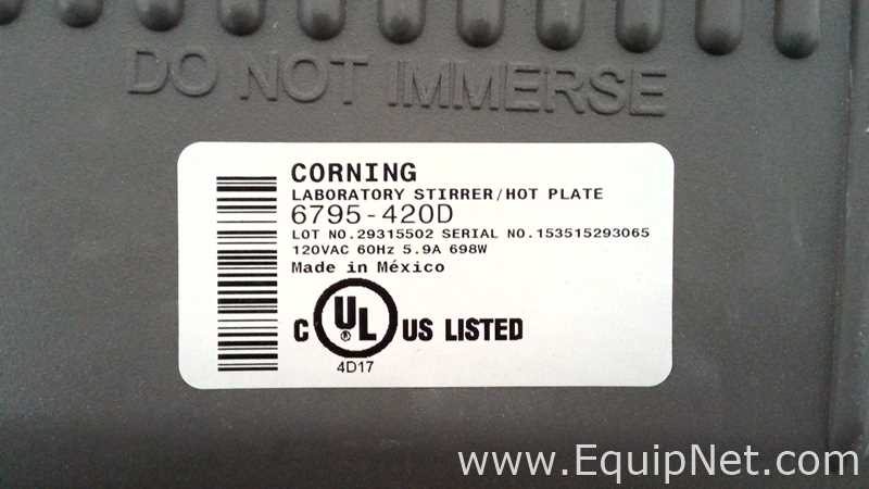 Lot of 4 Corning 6795-420D Hot Plate Stirrers