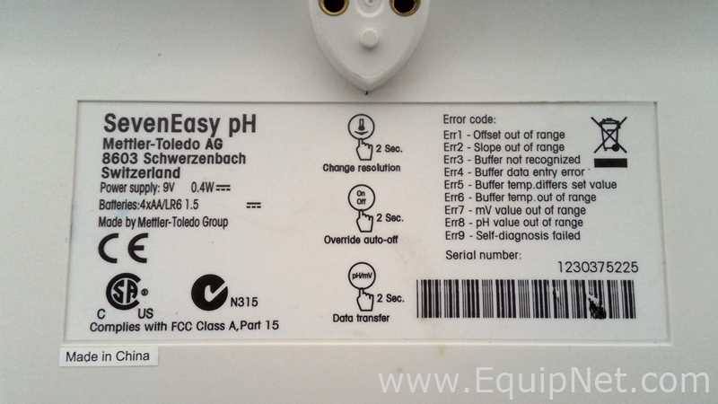 Mettler Toledo SevenEasy pH Meter