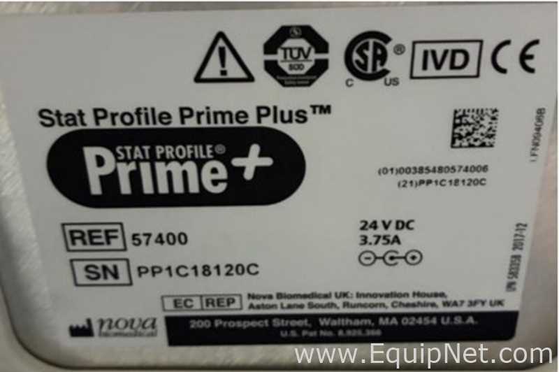 Nova Biomedical Stat Profile Prime Plus Blood Analyzer