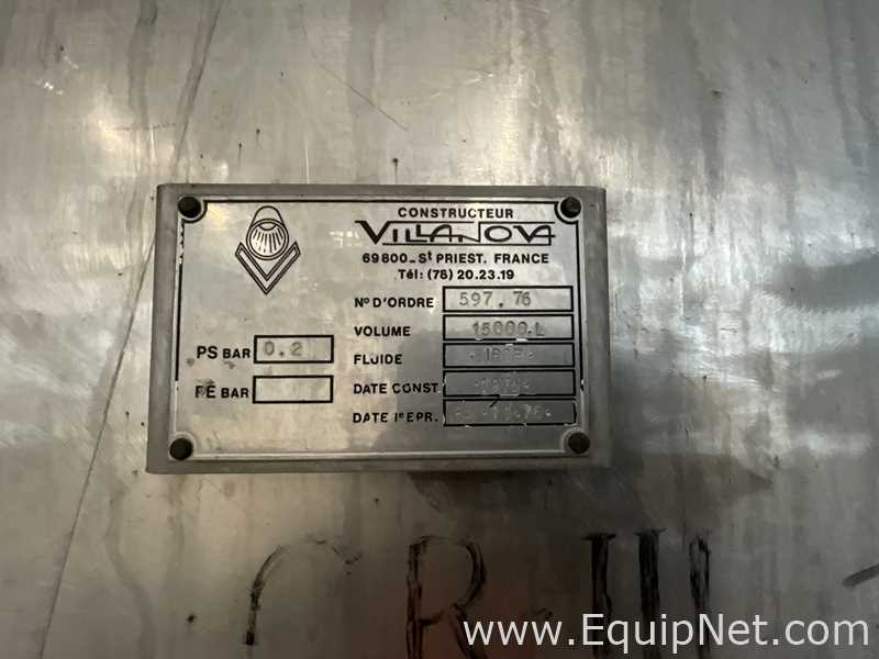 Villanova 15000 Litre Stainless Steel Horizontal Syrup Storage Tank - S