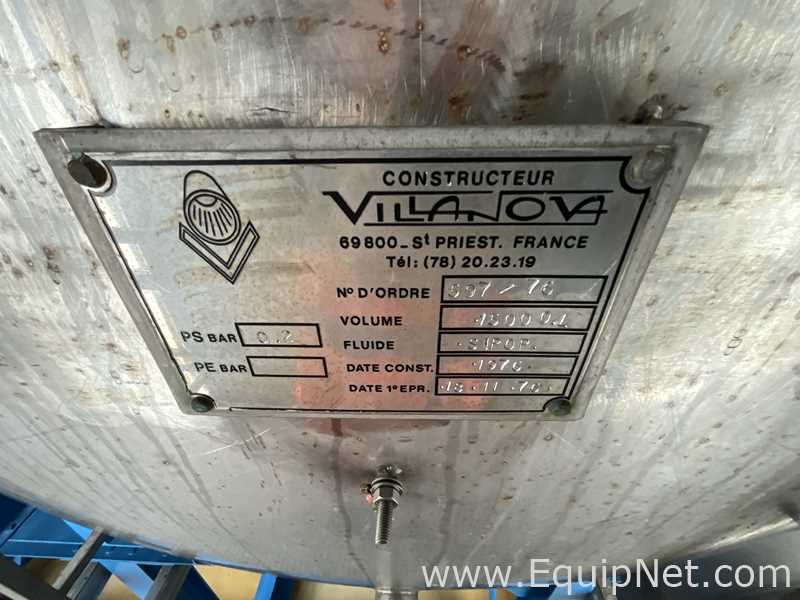 Villanova 15000 Litre Stainless Steel Horizontal Syrup Storage Tank - S