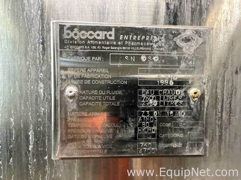 Tanque Acero inoxidable Boccard .  7500 Litros