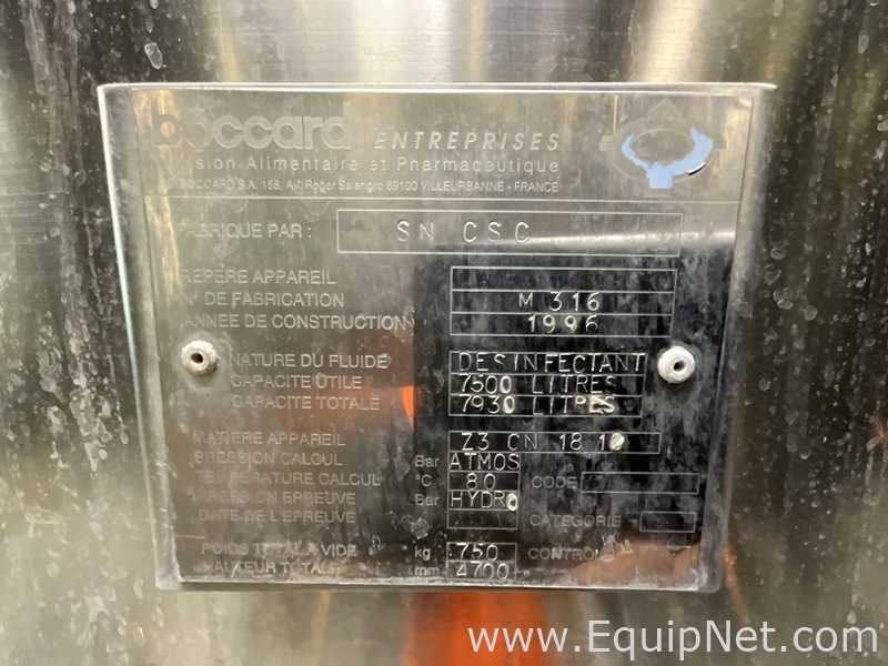 Tanque Acero inoxidable Boccard .  7500 Litros