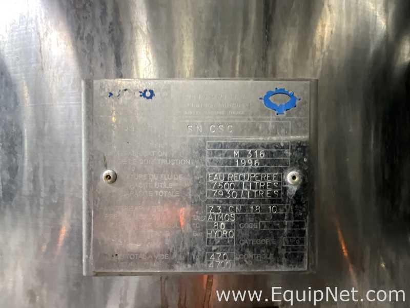 Tanque Acero inoxidable Boccard .  7500 Litros
