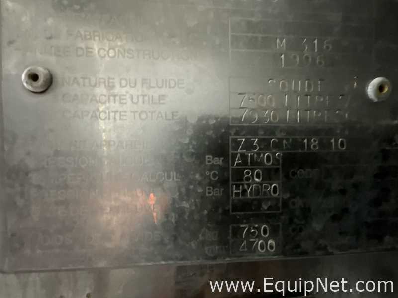 Tanque Acero inoxidable Boccard .  7500 Litros