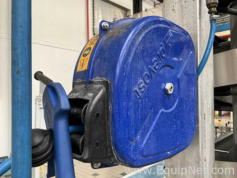 Nederman Hose Reel and Prevost Air Line Reel on Stand