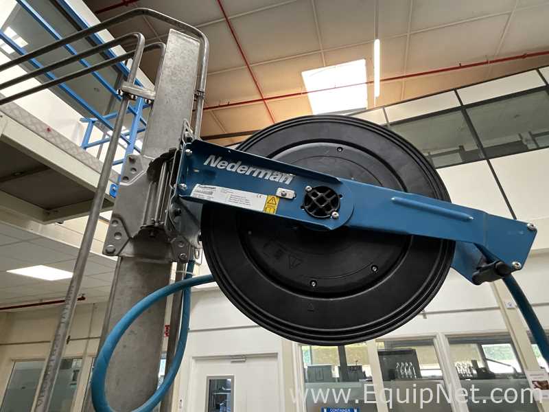 Nederman Hose Reel and Prevost Air Line Reel on Stand