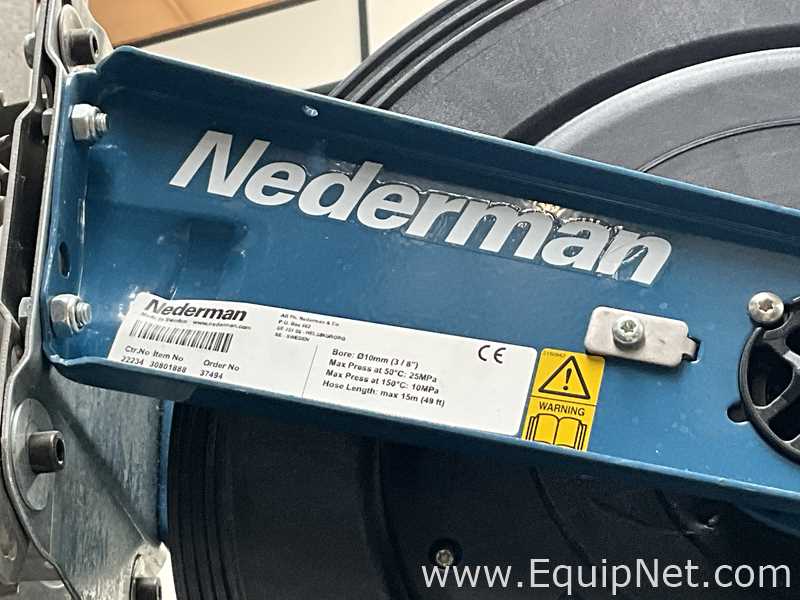 Nederman Hose Reel and Prevost Air Line Reel on Stand