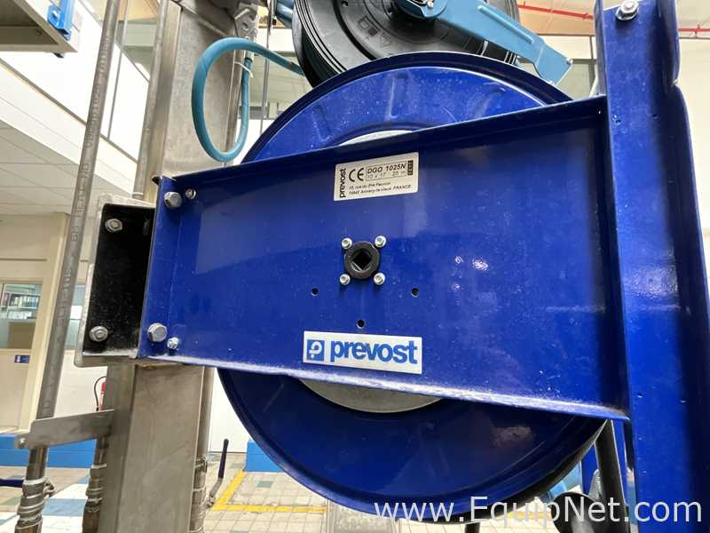 Nederman Hose Reel and Prevost Air Line Reel on Stand