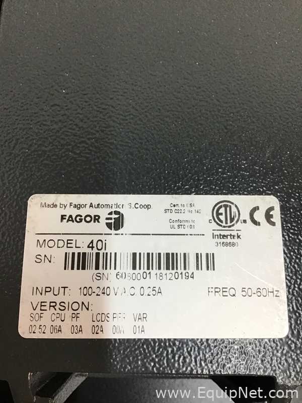 Fagor Innova 40i Digital Readout DRO System Controller