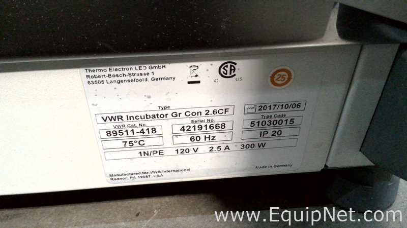 VWR Gr Con 2.6CF Double Stacked Incubators