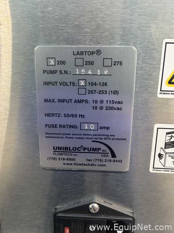 Unibloc Pump Inc LabTop 200 Sanitary Stainless-Steel Positive Displacement Rotary Lobe Pump System