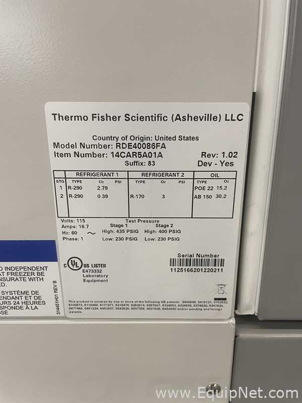 Thermo Fisher Scientific RDE40086FA Refrigerator