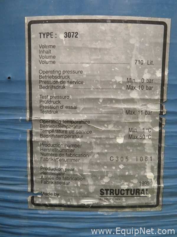 Structural Europe N.V. 3072 710 Liter Active Carbon Filter Tank