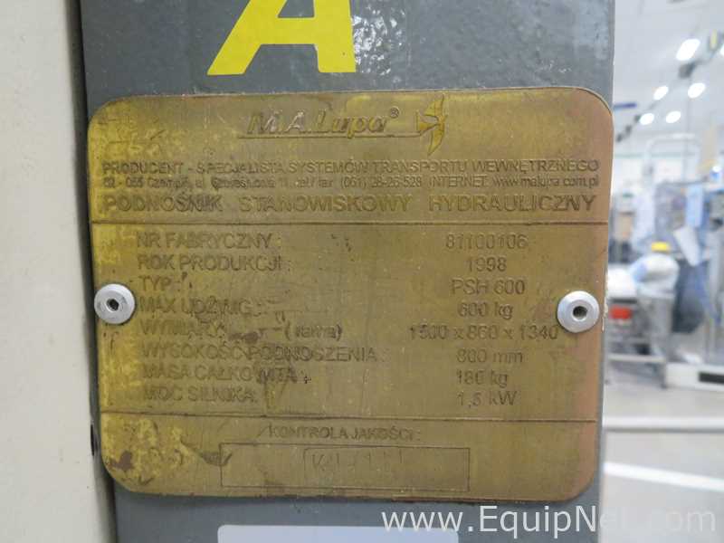 M.A Lupa PSH 600 Pallet Lift With Controller
