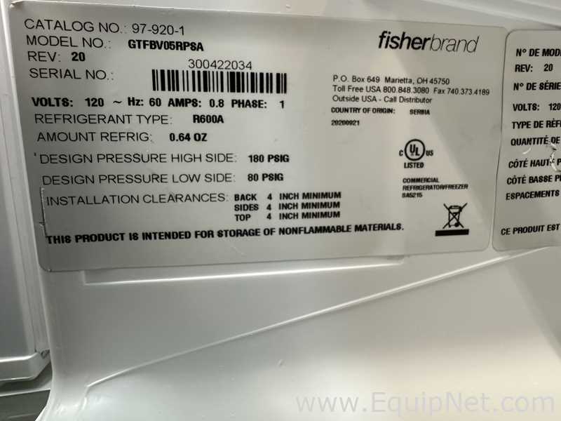 lote de  2 Unidade de Refrigeração Fisherbrand GTFBV05RPSA