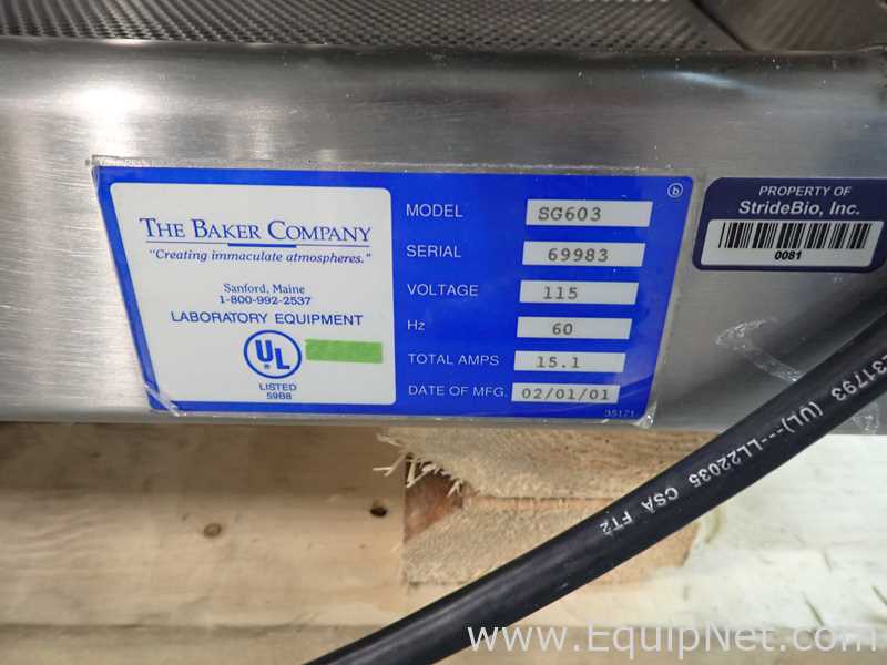 Baker Steril Gard lll SG603 Biological Safety Cabinet