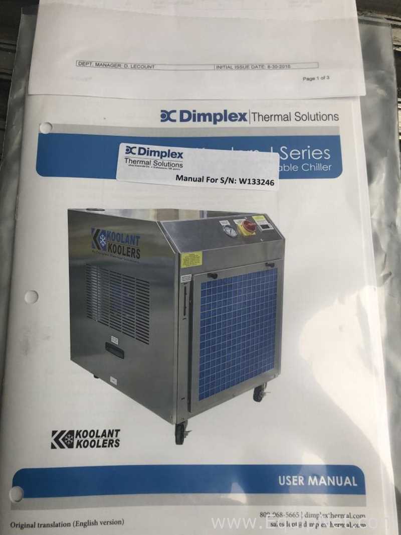 Enfriador Dimplex Thermal Solutions JH1-1000M.  1.5 Toneladas