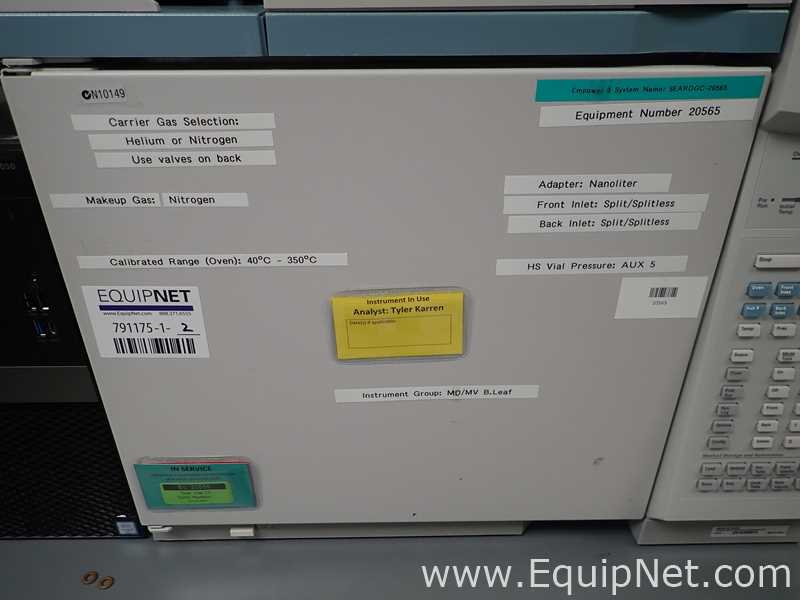 Agilent 6890N Network Gas Chromatograph with G1888 Network Headspace Autosampler