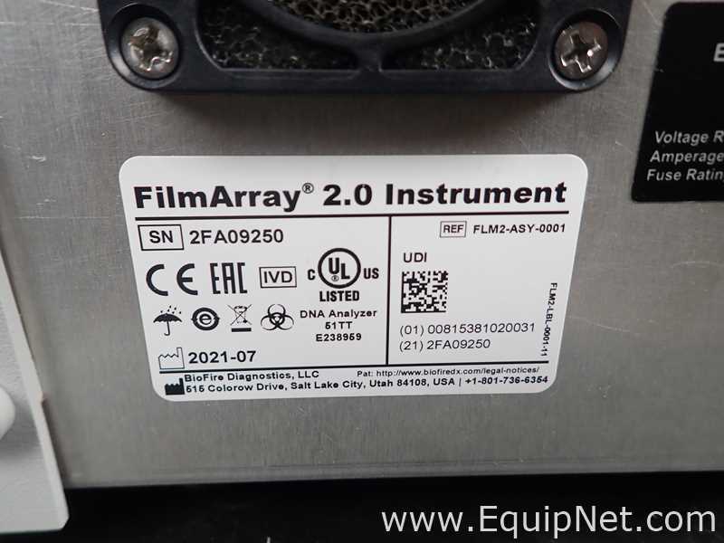 Lote de 2 PCR y Termociclador BioFire FilmArray Instruments FilmArray 2.0