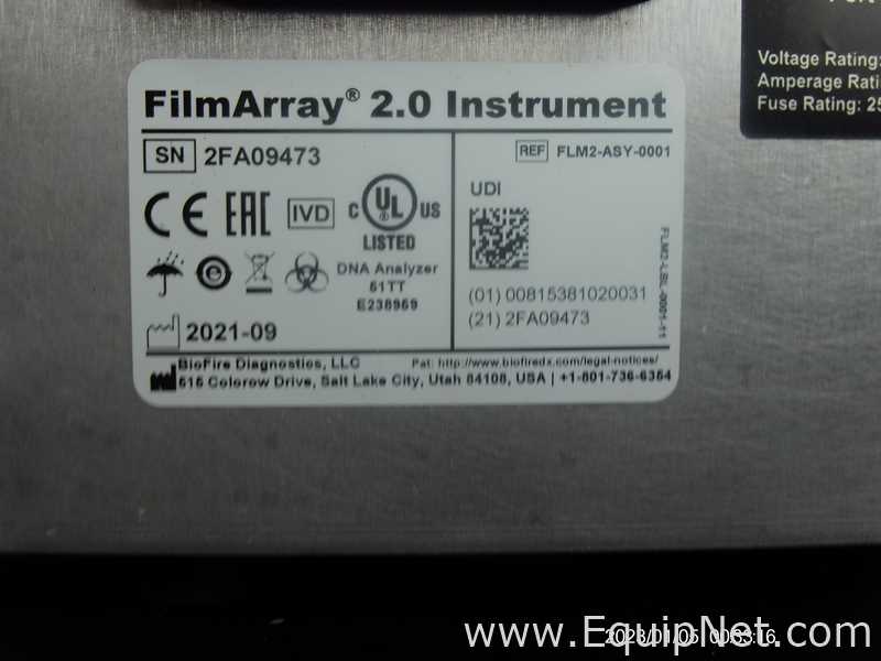 Lote de 2 PCR y Termociclador BioFire FilmArray Instruments FilmArray 2.0