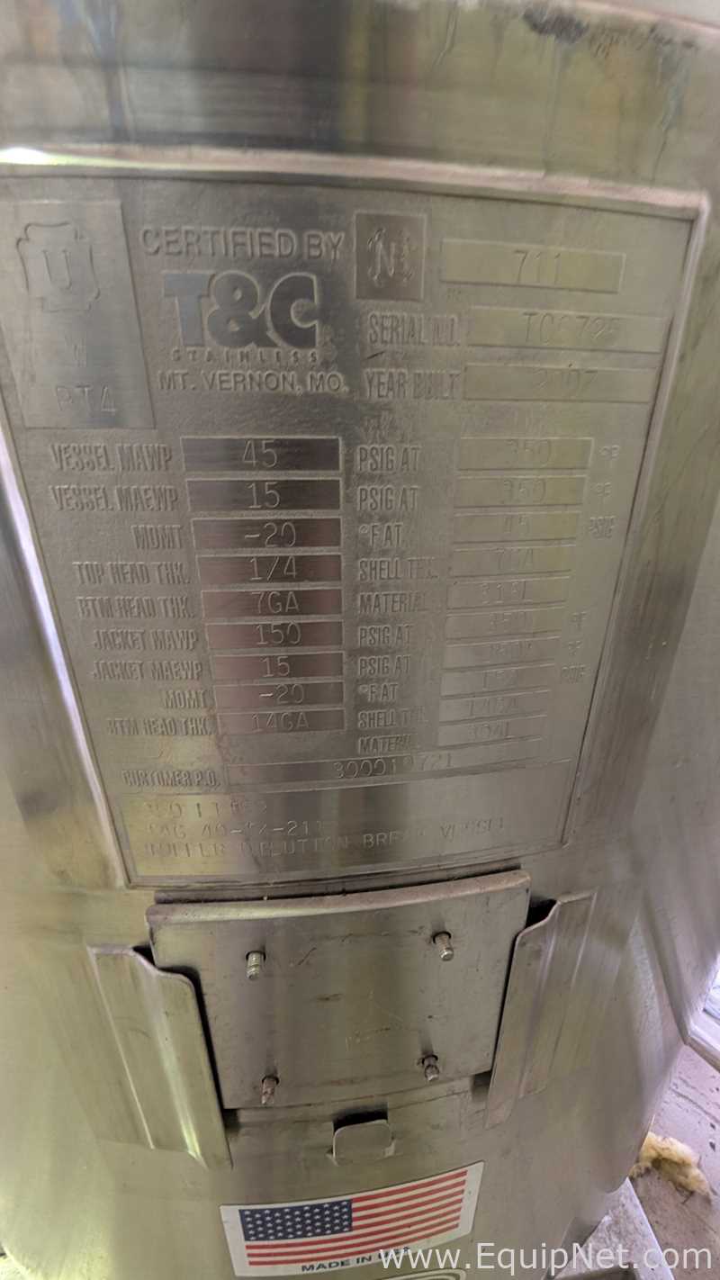 Tanque aço inox T and C Stainless 350 L