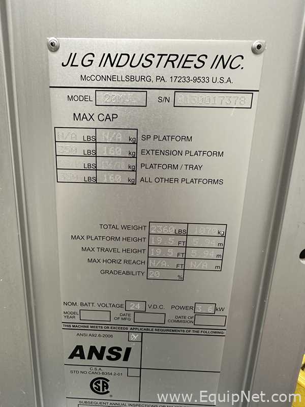 JLG Industries 20MVL One Man Lift