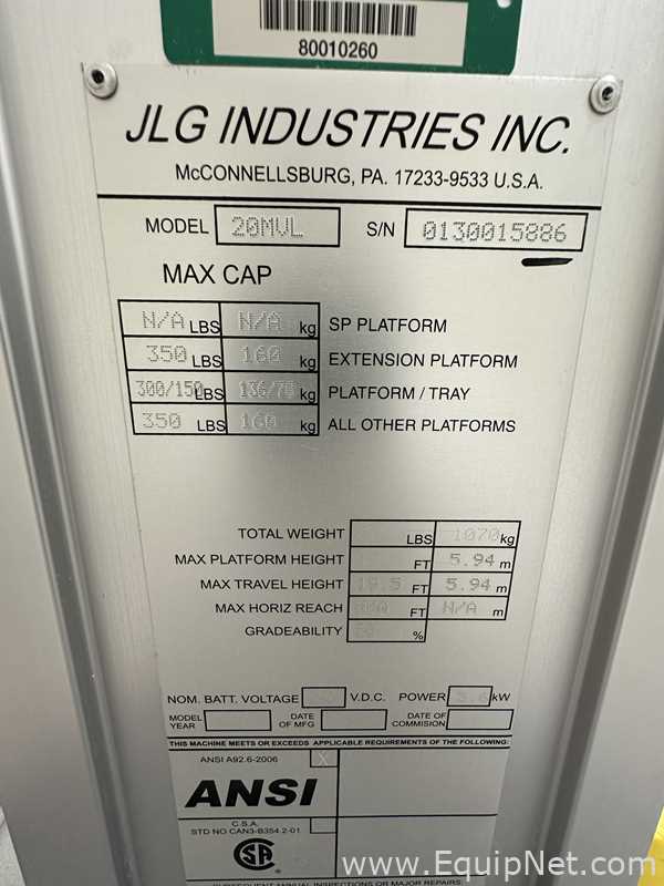 Elevador JLG Industries 20MVL