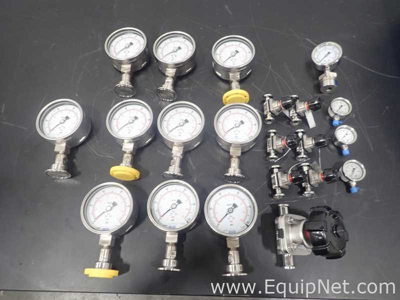 Lot of Approximately 21 WIKA Gagues and Valves, Various Makes and Models