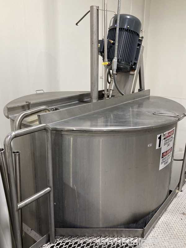 1500 Gallon Stainless Steel Mixing Vessel With 25 HP Agitator