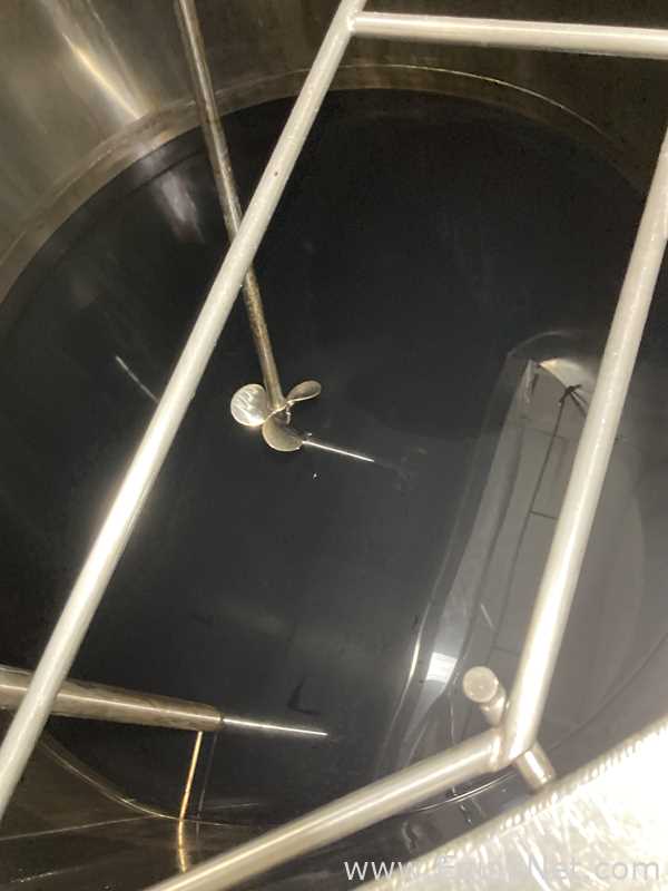1500 Gallon Stainless Steel Mixing Vessel With 25 HP Agitator