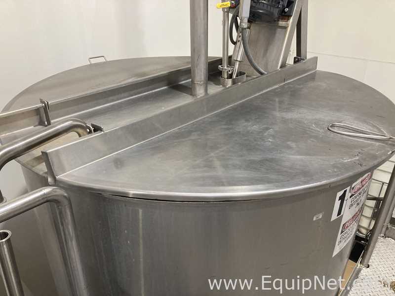 1500 Gallon Stainless Steel Mixing Vessel With 25 HP Agitator