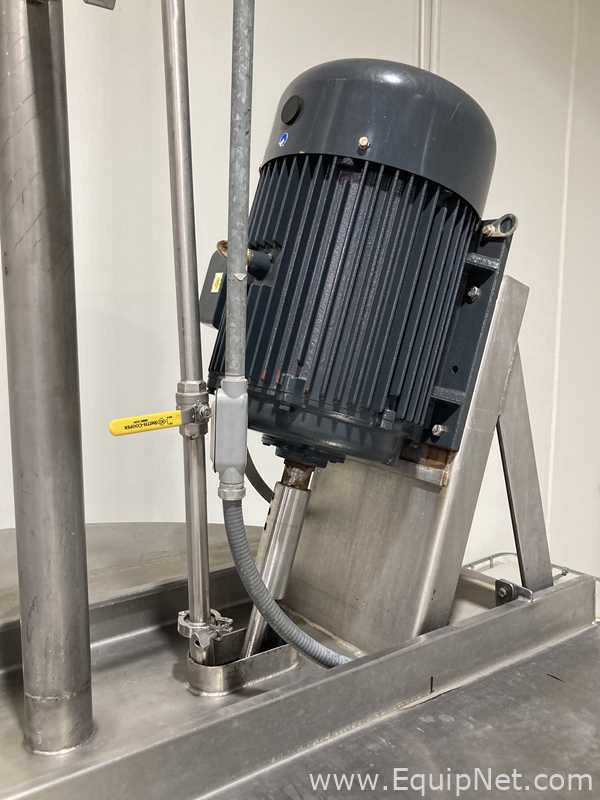 1500 Gallon Stainless Steel Mixing Vessel With 25 HP Agitator