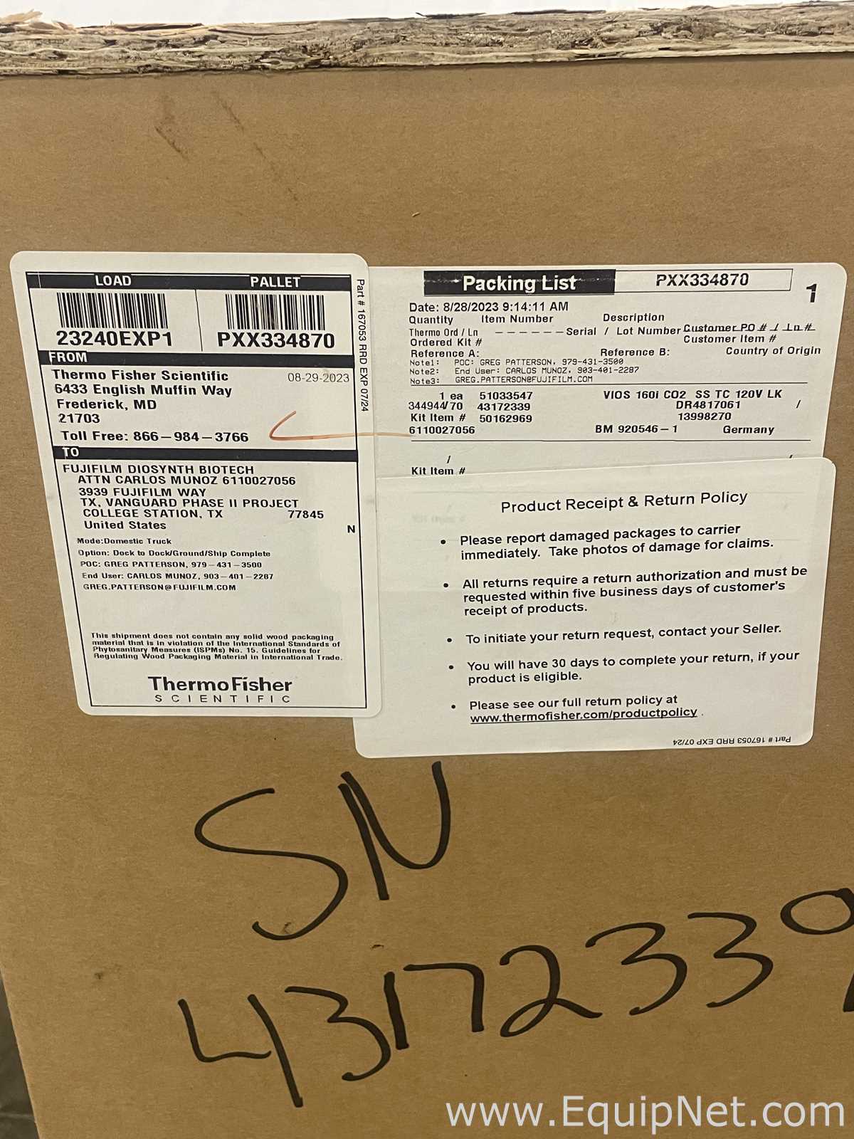Thermo Scientific Heracell Vios 160i LK CO2 Incubator Unused in Original Box