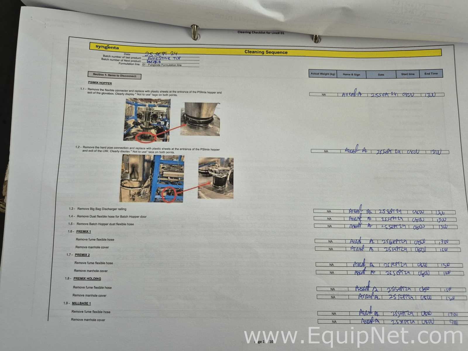 Lot of Prod plus Lab Documents - Checklist, Batch Sheets, Etc