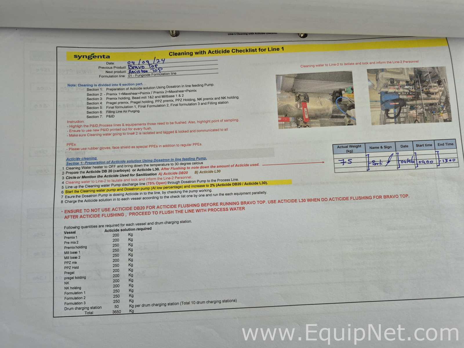 Lot of Prod plus Lab Documents - Checklist, Batch Sheets, Etc