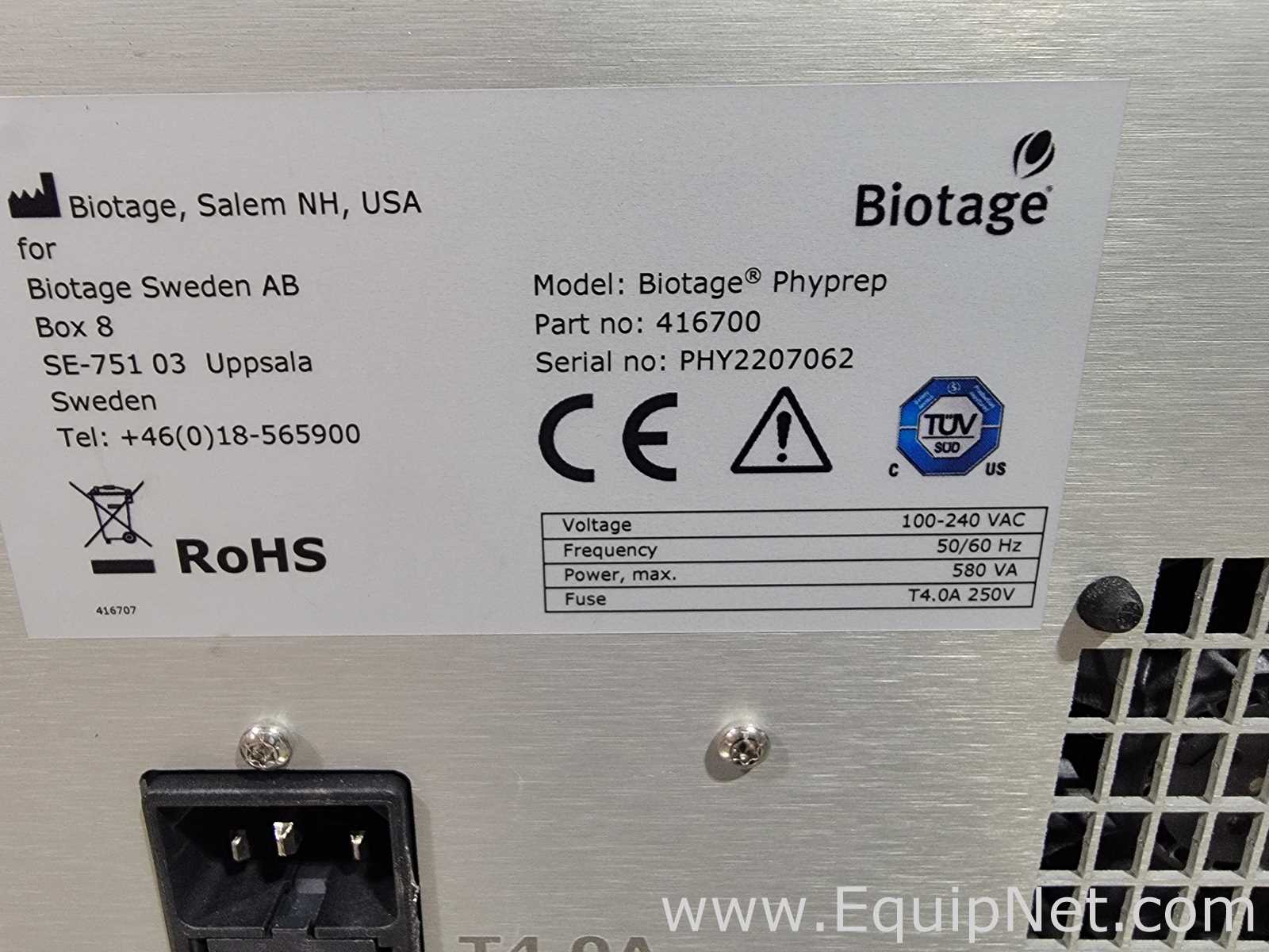 Equipamento de Preparação de Amostras Biotage PhyPrep