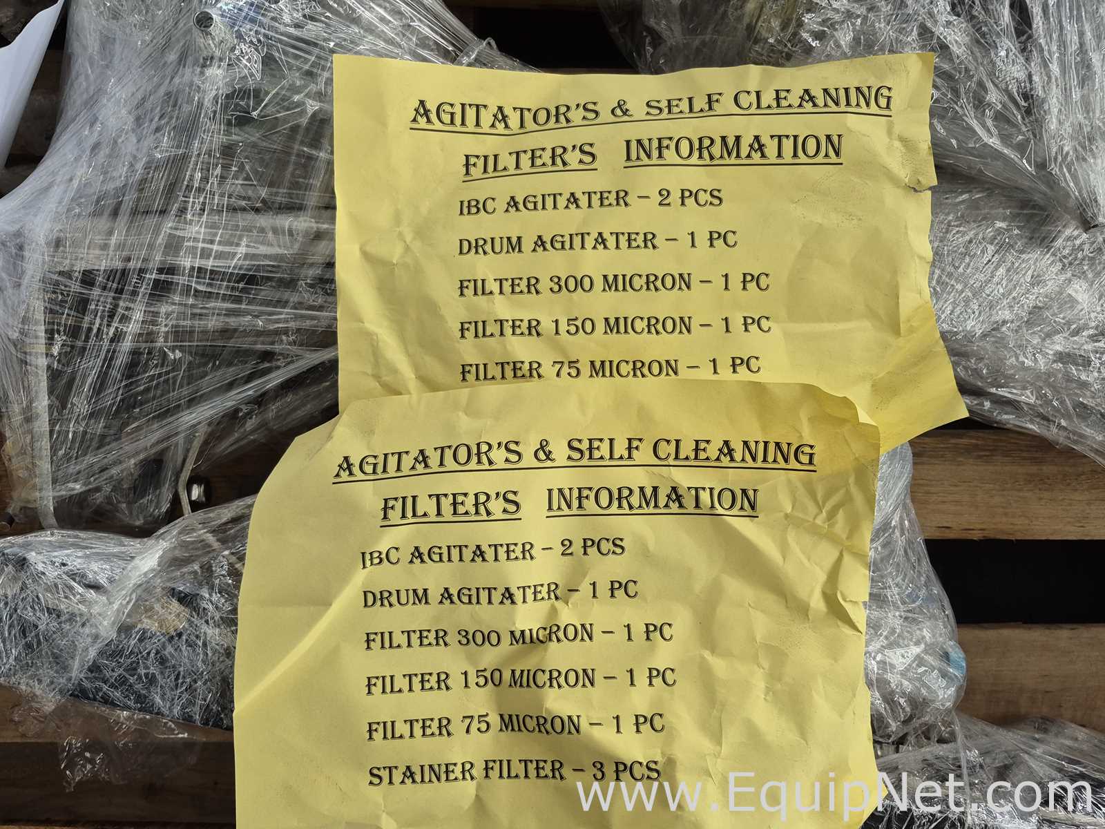 Lot of Drum and IBC Agitator, Bead Mill Filters - Pallet No77