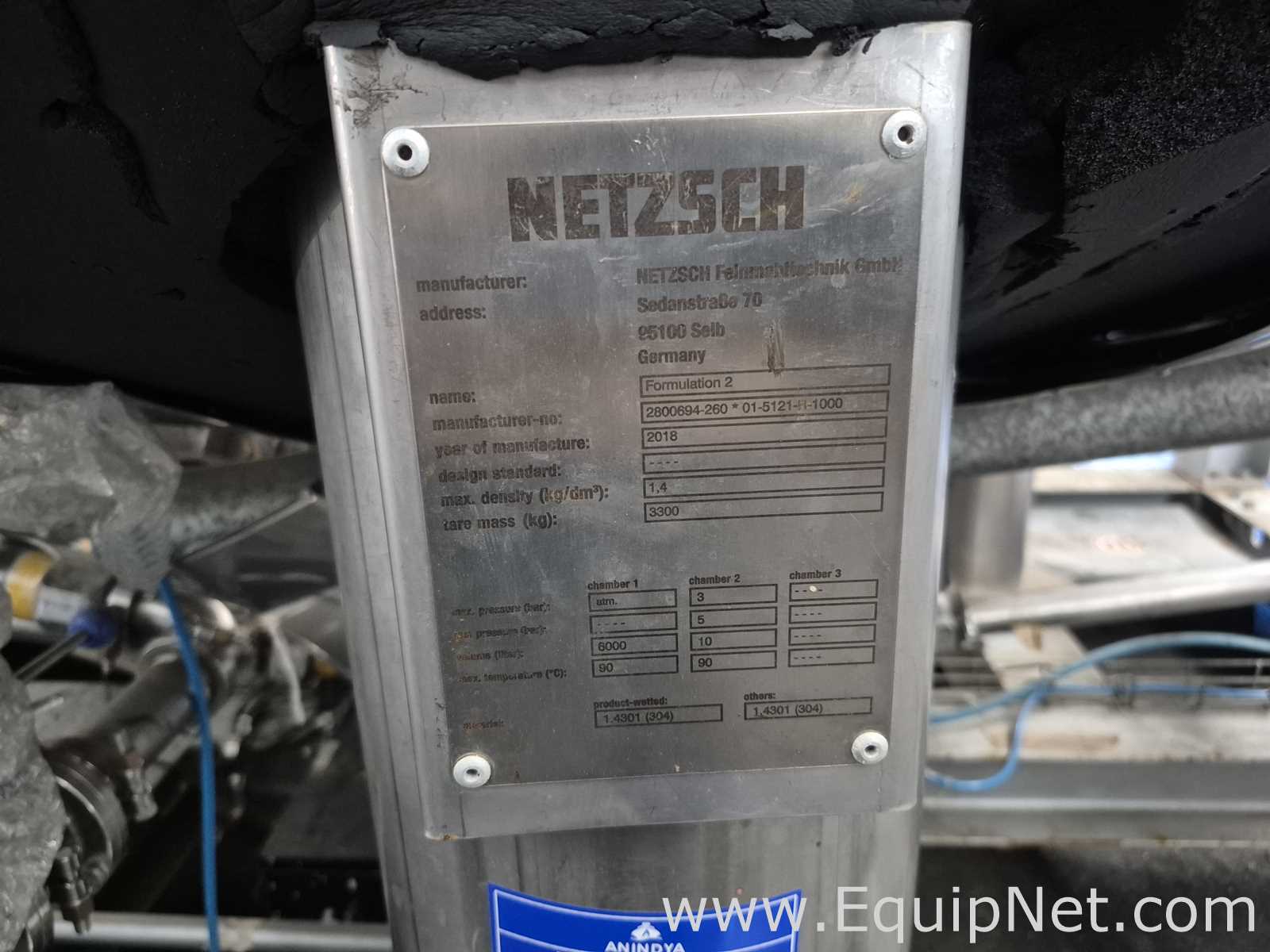 Netzsch 6000L Formulation 2 High Speed Mixing Vessel 5121 - Skid 4-1 Cooling-Buffer Transfer Station