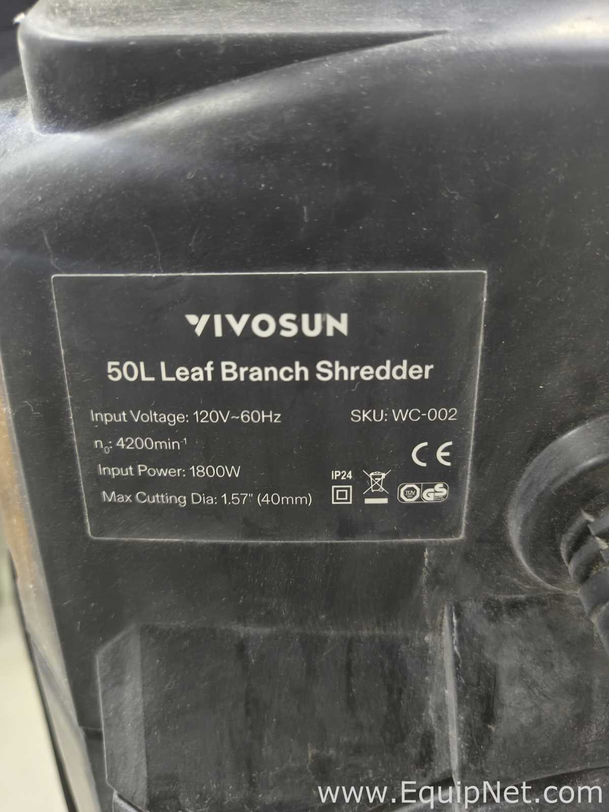 Triturador Vivosun 50L LEAF BRANCH SHREDDER