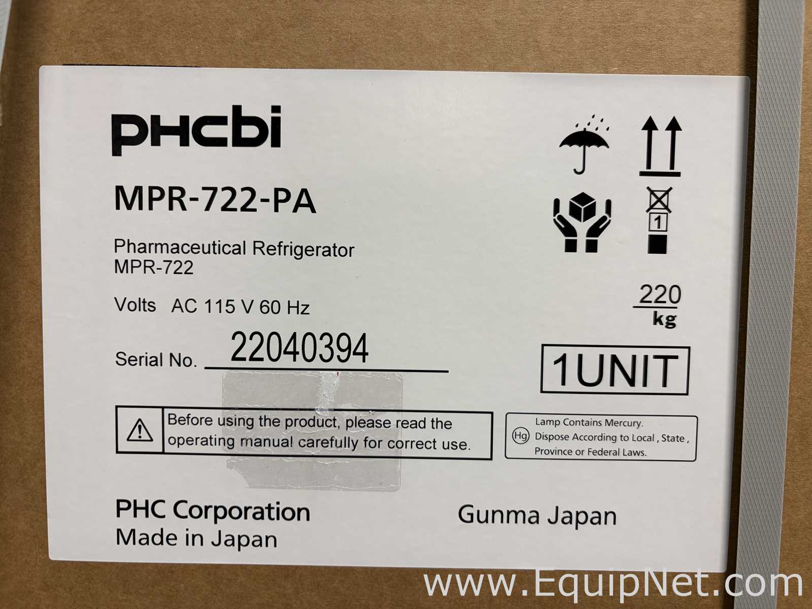 Refrigeradores PHCBI MPR-722-PA. Sin usar