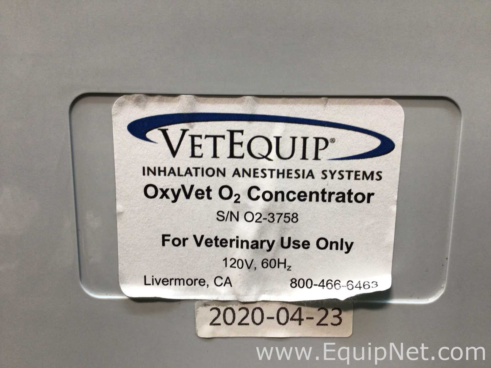 VetEquip OxyVet O2 Concentrator Anesthesia
