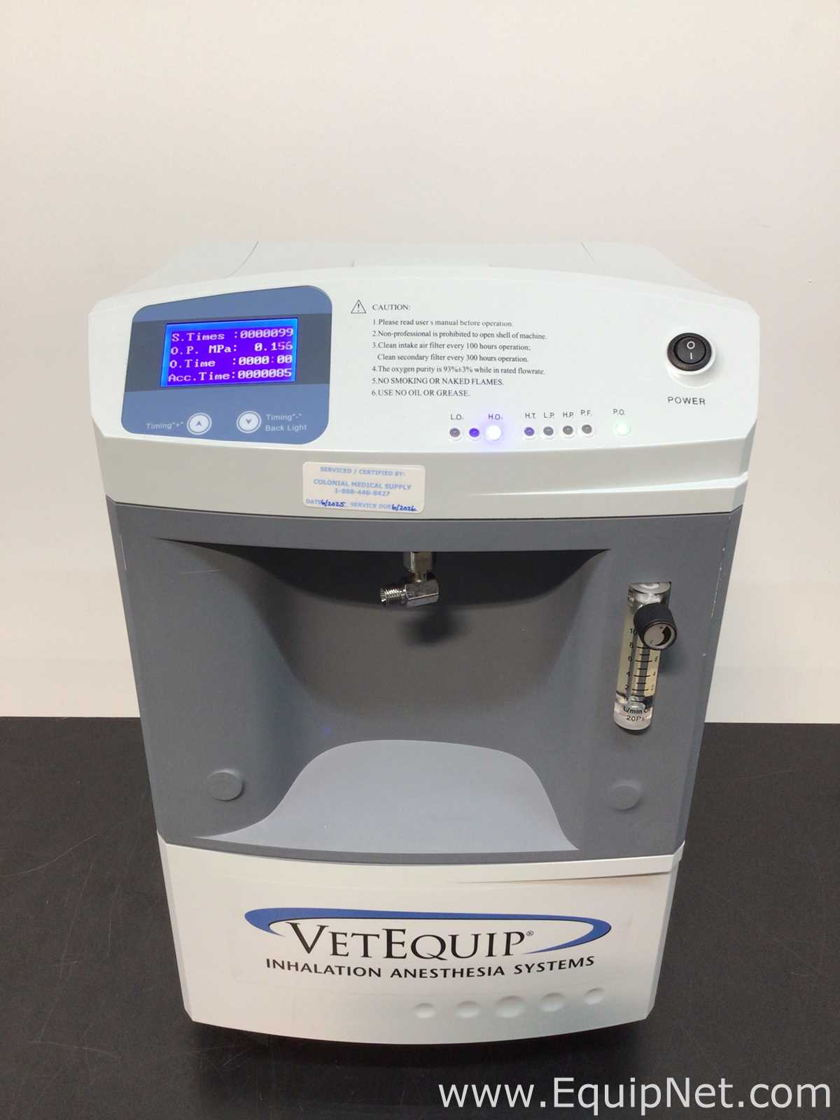VetEquip OxyVet O2 Concentrator Anesthesia