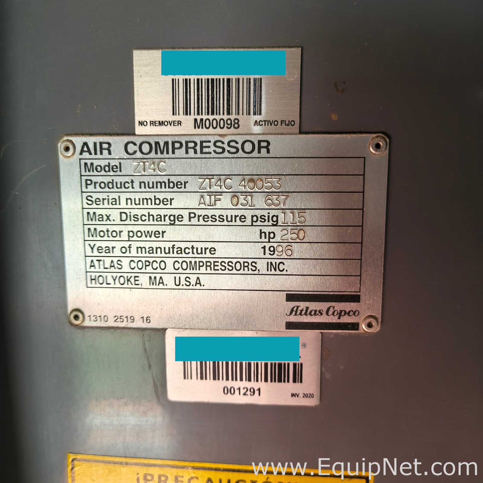 Compresor Giratorios de Tornillo Atlas Copco ZT4C