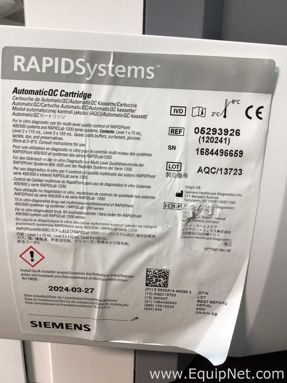Siemens RapidPoint 500e Blood Gas Analyzer