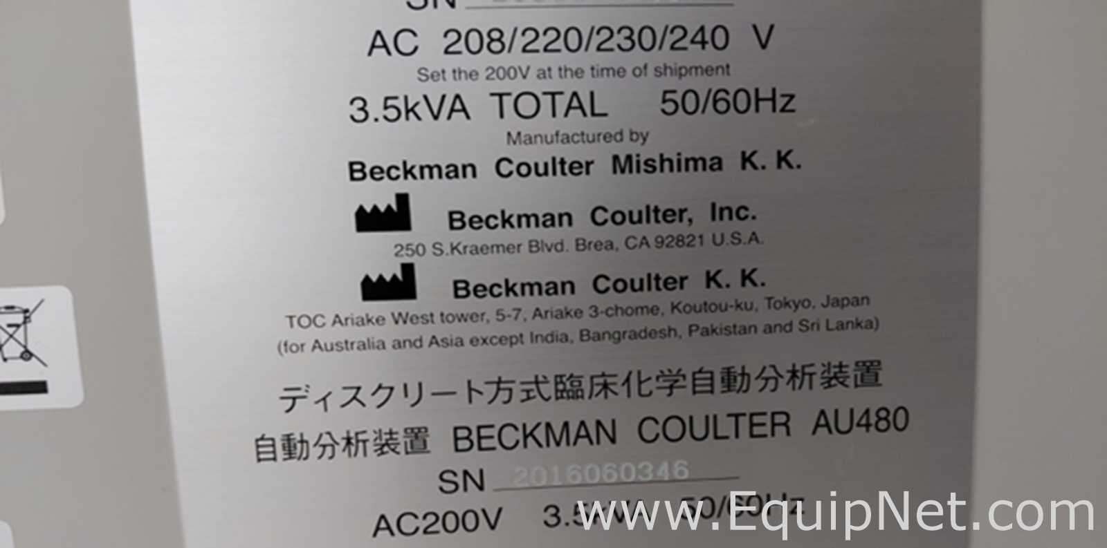 Beckman Coulter AU480 Clinical Chemistry Analyzer