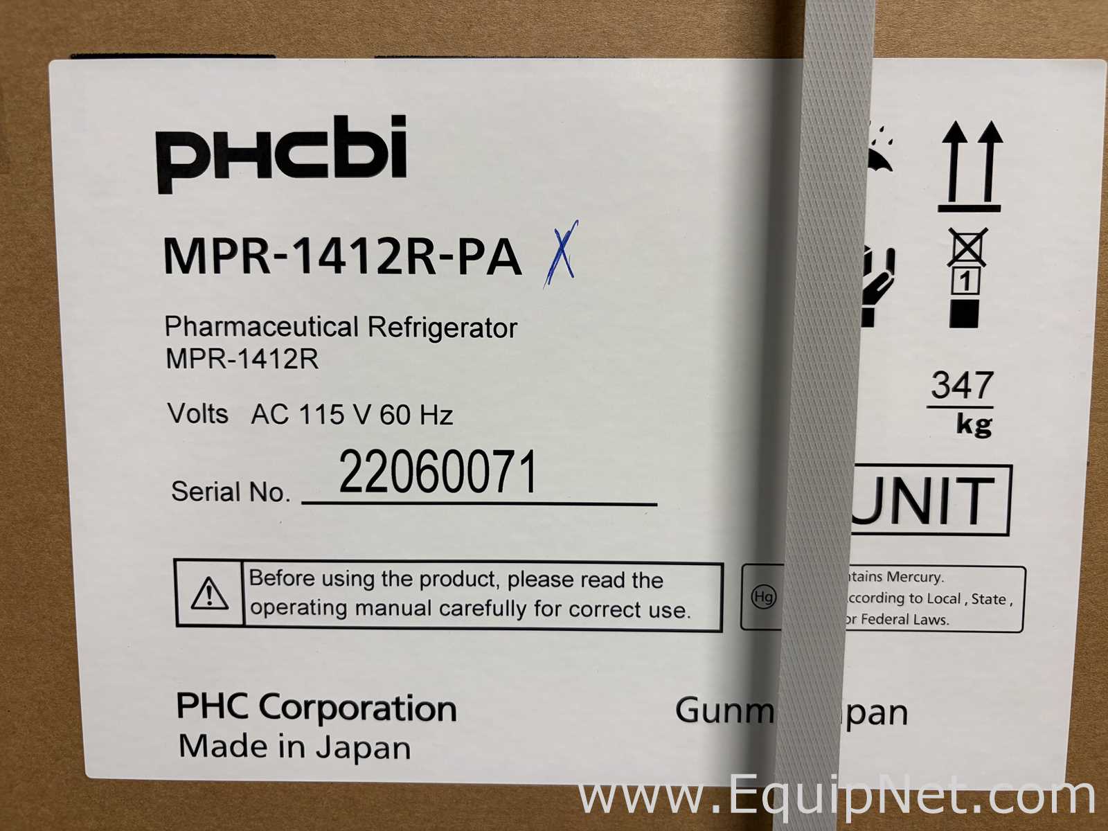 Unused PHCBI MPR-1412R-PA Pharmaceutical Refrigerator